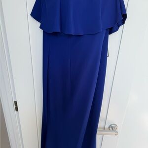 Blue One Shoulder Off the Shoulder Gown